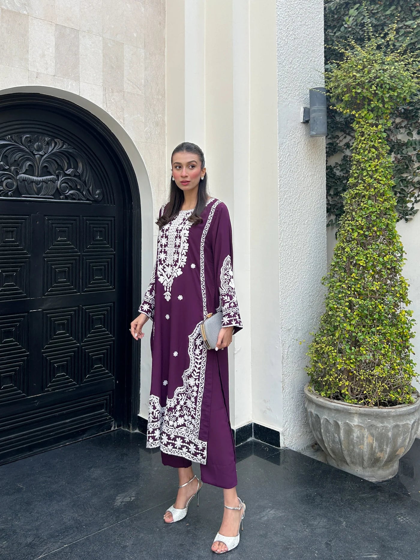 PURPLE EMBROIDERED (2 PC)