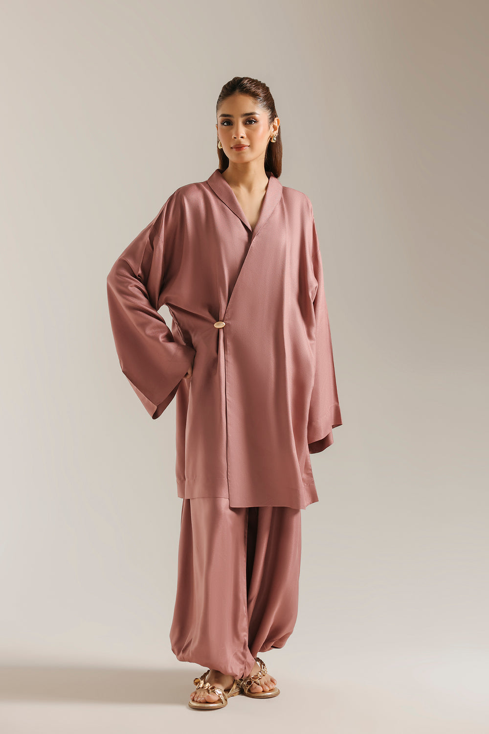 ETHNC SOLID SUIT - TEA PINK | E9664-102-527
