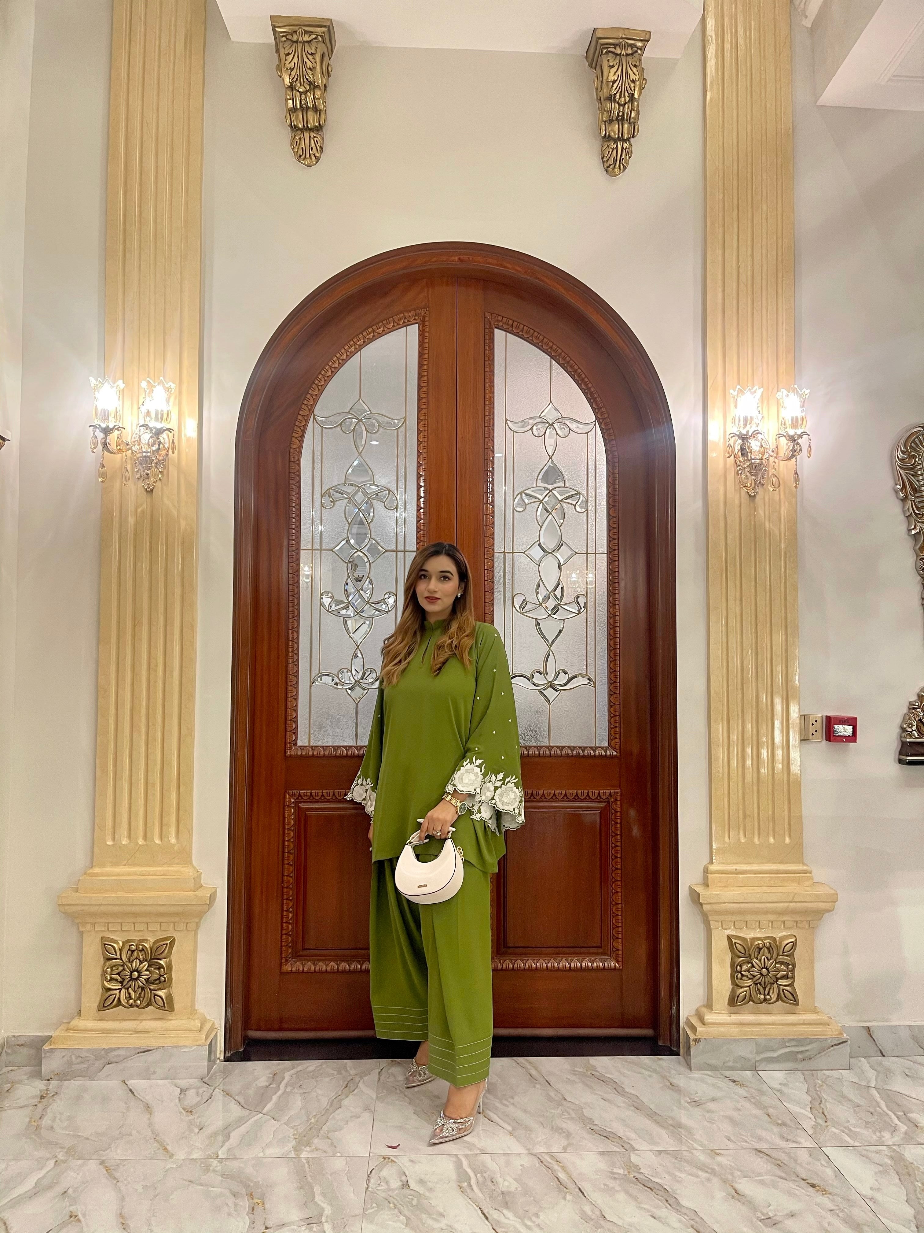 MOSS GREEN FARSHI SHALWAR