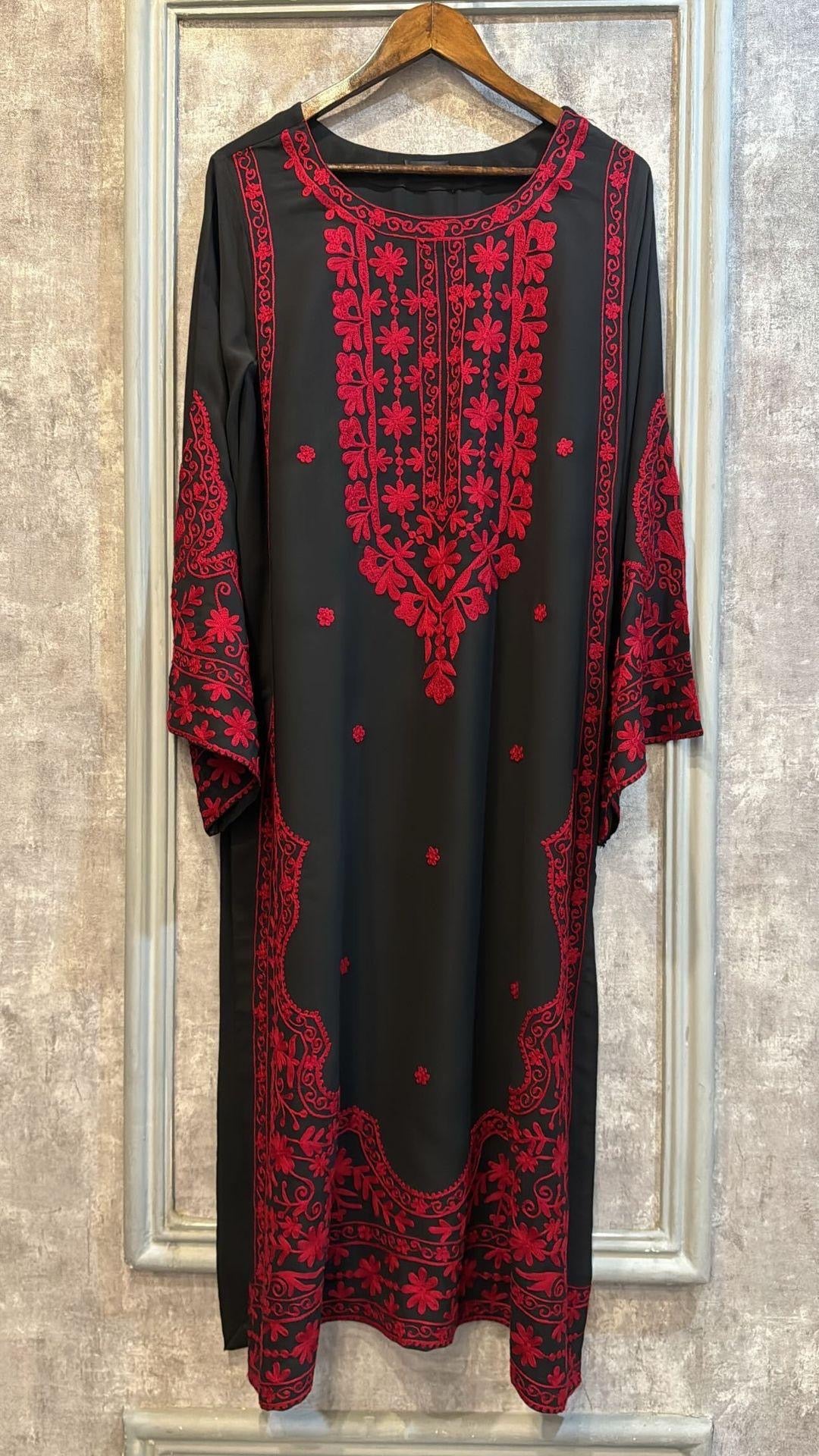 EMBROIDERED RED ARI WORK (2 PC)