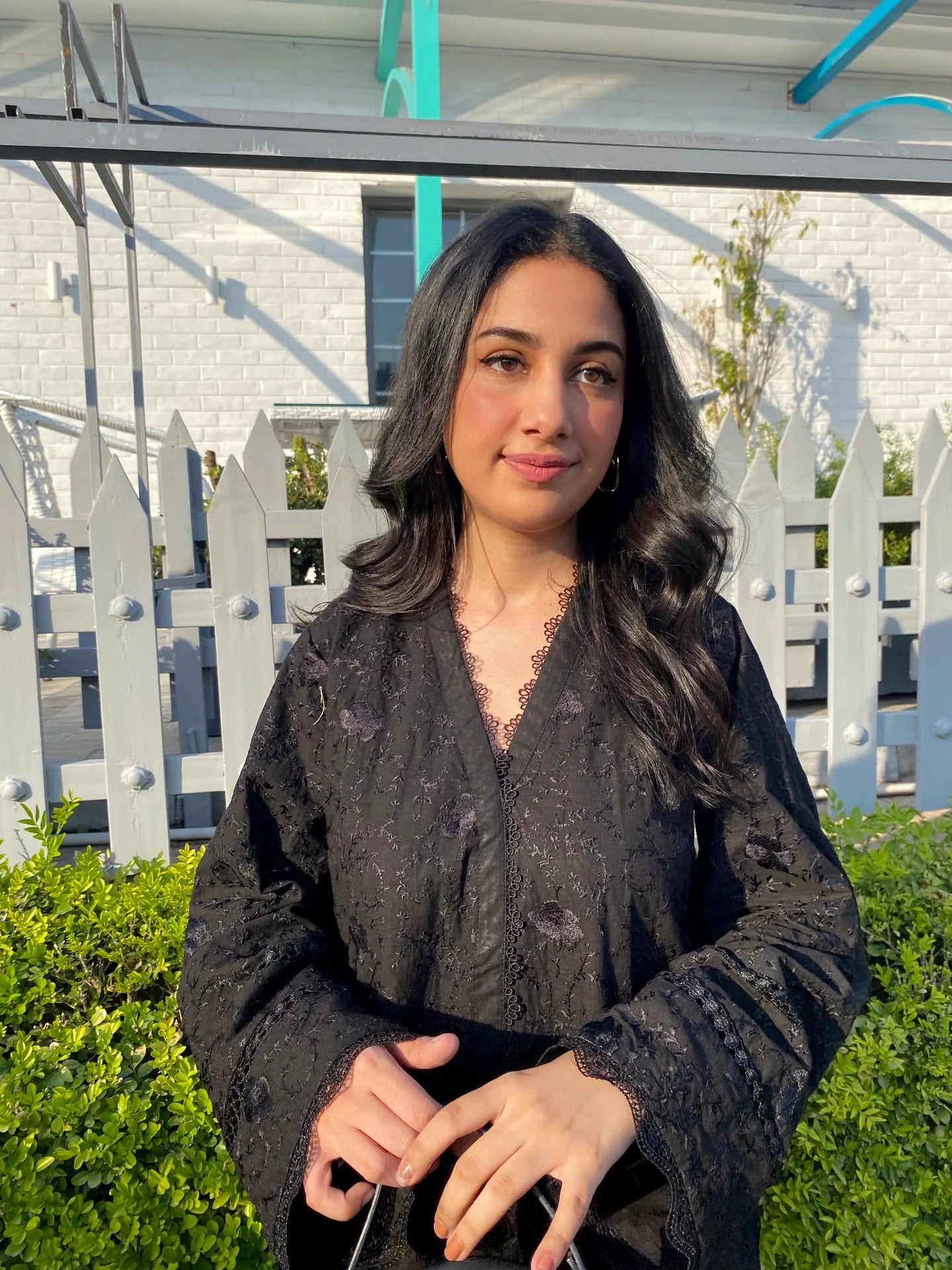 BLACK CHIKANKARI KURTA