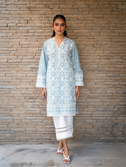 TEAL EMBROIDERED KURTA