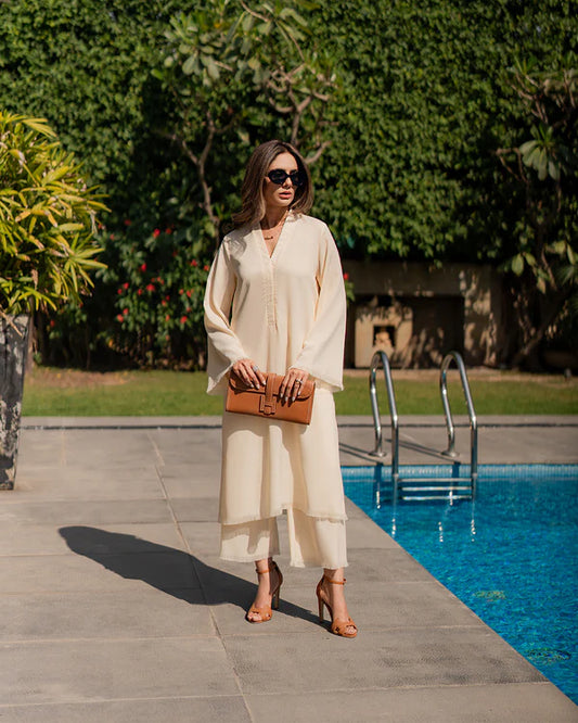 BUTTER YELLOW FRINGE SET