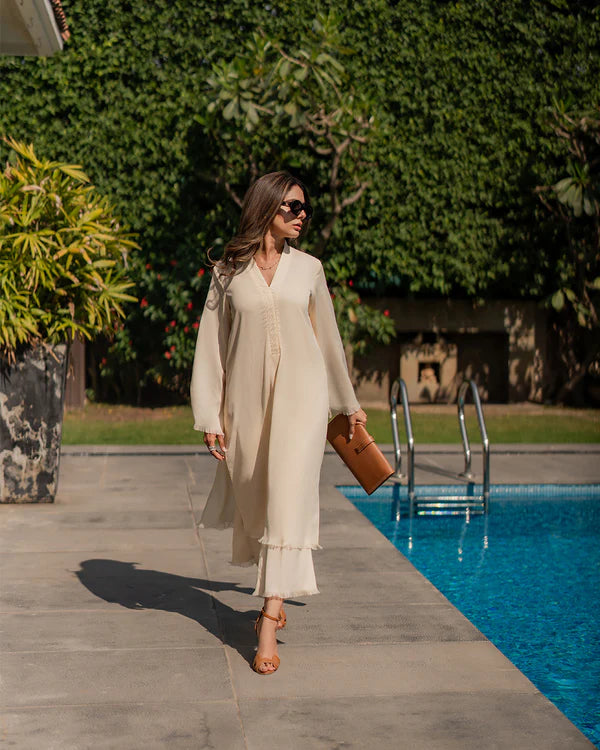 BUTTER YELLOW FRINGE SET