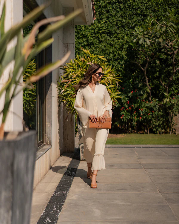 BUTTER YELLOW FRINGE SET