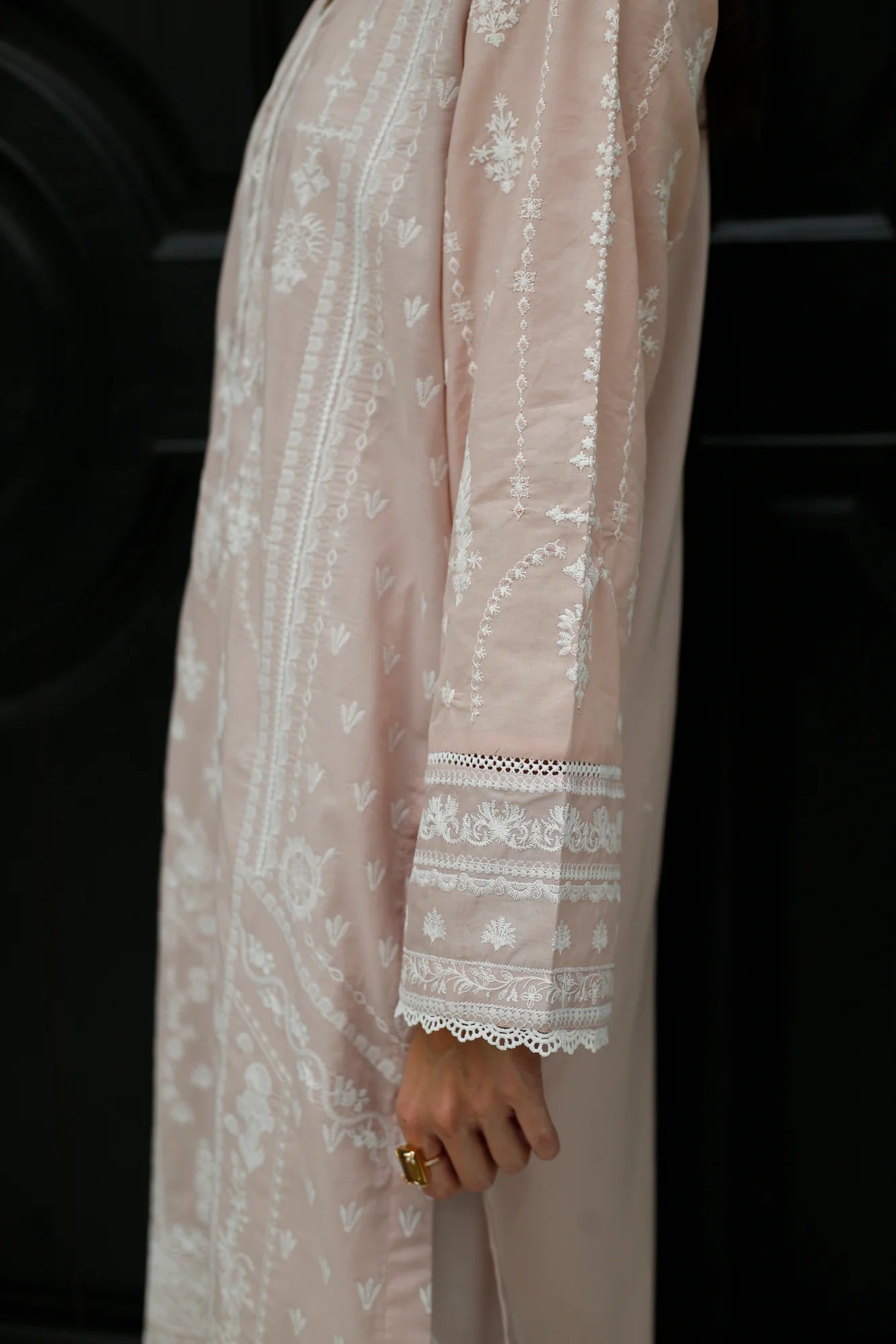 NAARJ PASTEL PINK EMBROIDERED KURTA