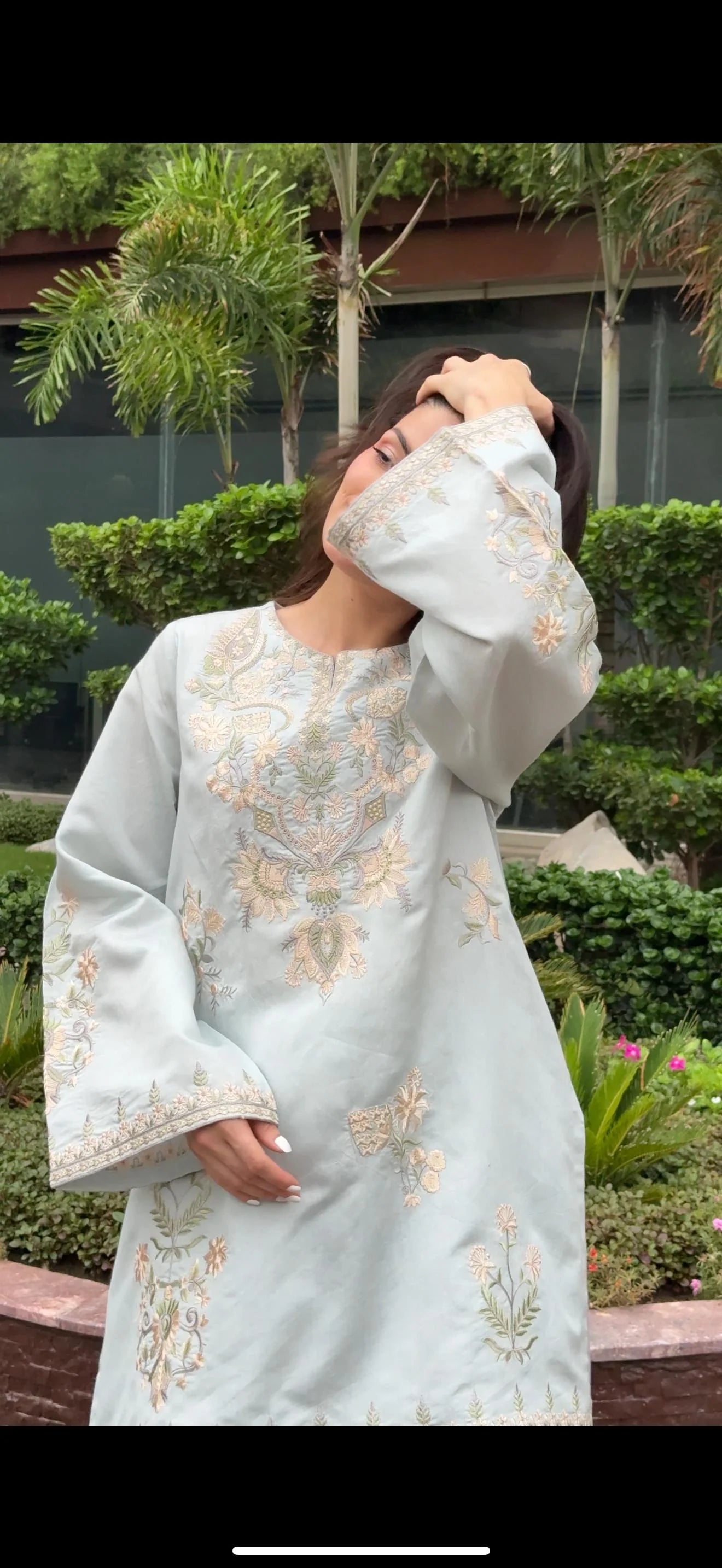 BLUE MARAGE EMBROIDERED CO-ORD SET