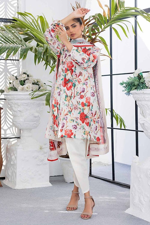 3 PC PRINTED LAWN UNSTITCHED SUIT CL-42144