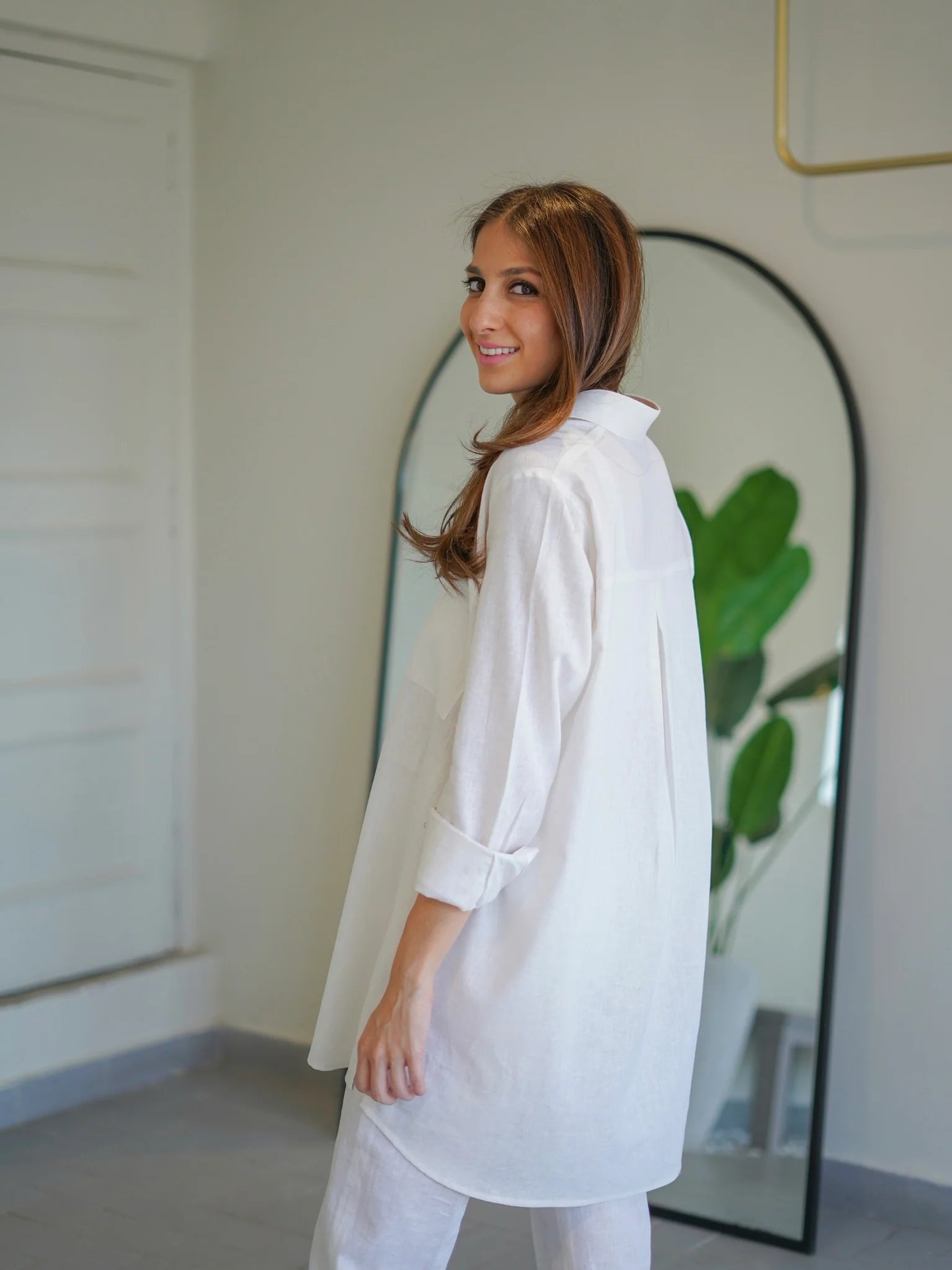 COLLARED LINEN SET