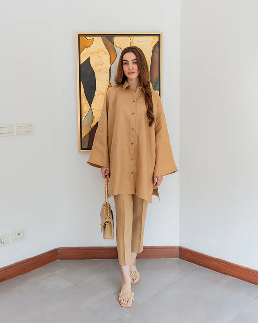 BUTTONED LINEN SET