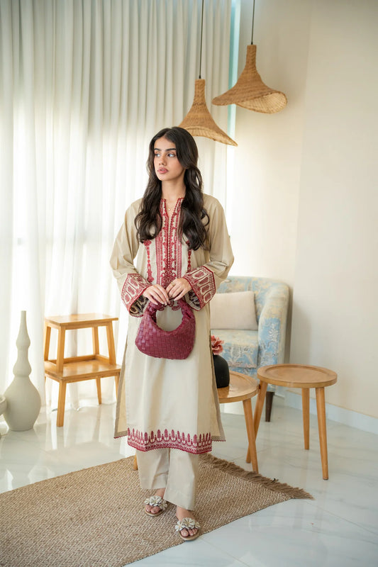 FOXGLOVE - SAND BROWN KURTA