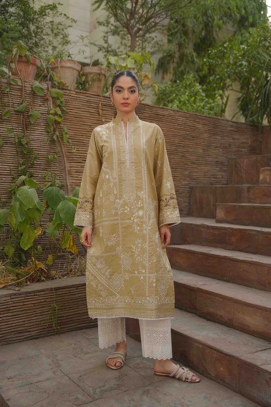 HOLLYHOCKS KURTA - BEIGE