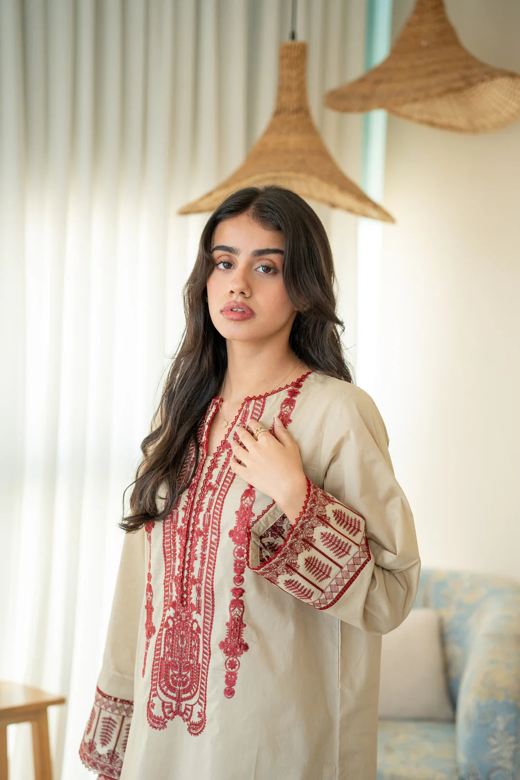FOXGLOVE - SAND BROWN KURTA