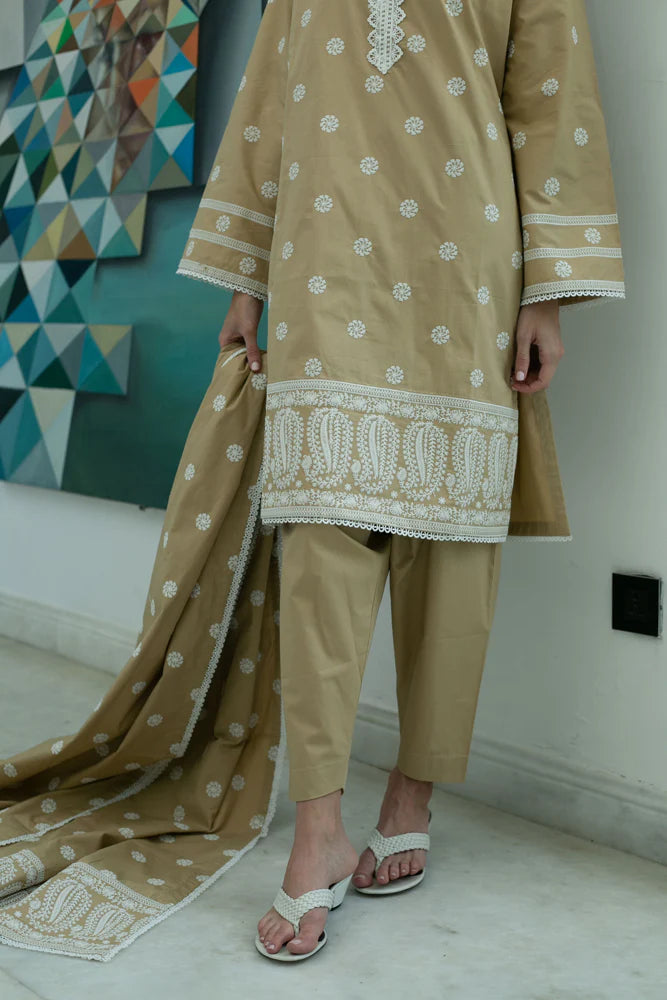 LAZY DAISY BEIGE SUIT 3 PIECES SET