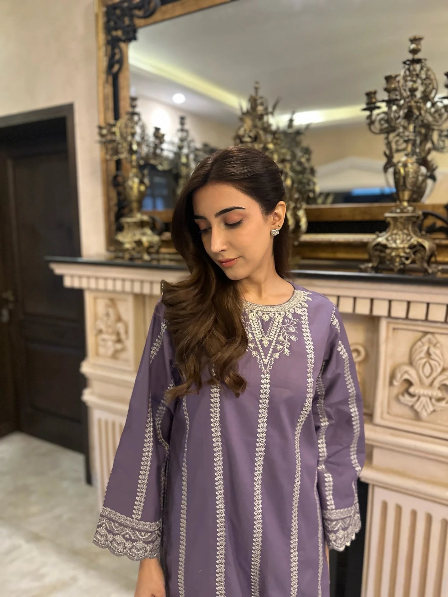 INDIGO - SWEET VIOLET EMBROIDRED CO-ORD SET