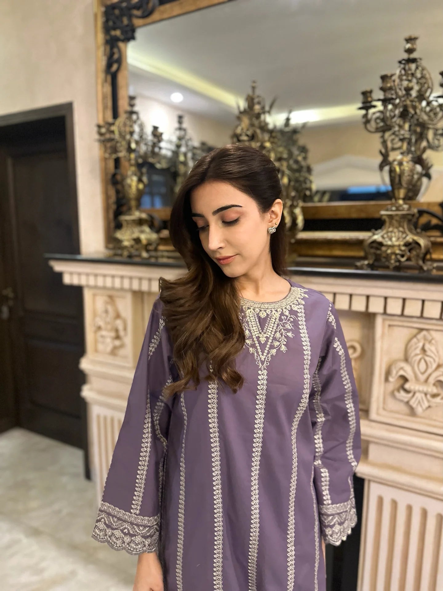 INDIGO - SWEET VIOLET EMBROIDRED CO-ORD SET