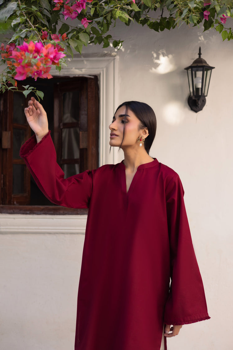 2 PC HEARTS EMBROIDERED LAWN MSK 05 - MAROON
