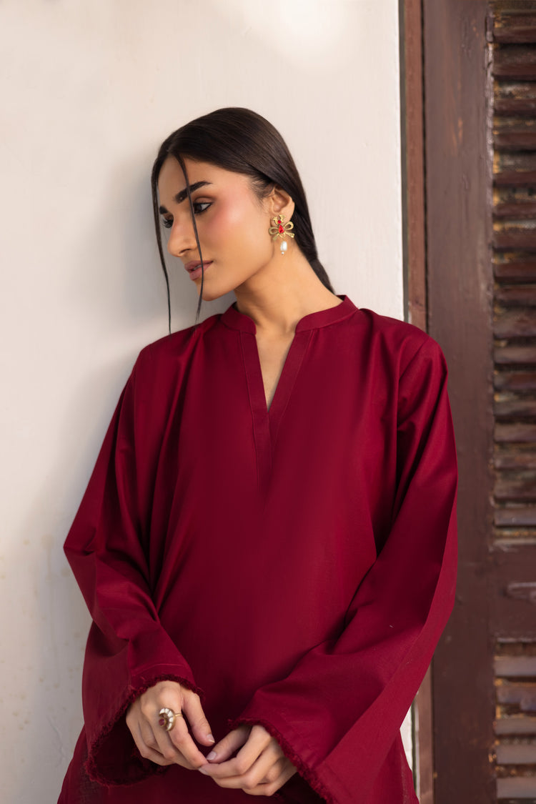 2 PC HEARTS EMBROIDERED LAWN MSK 05 - MAROON