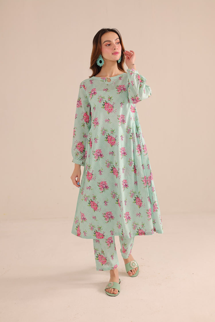 2 PC SUMMER LAWN DRESS - PRT1065