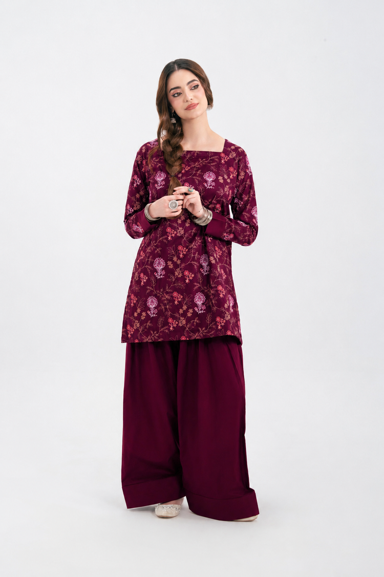 2PC SUMMER EMBROIDERED DRESS -1235