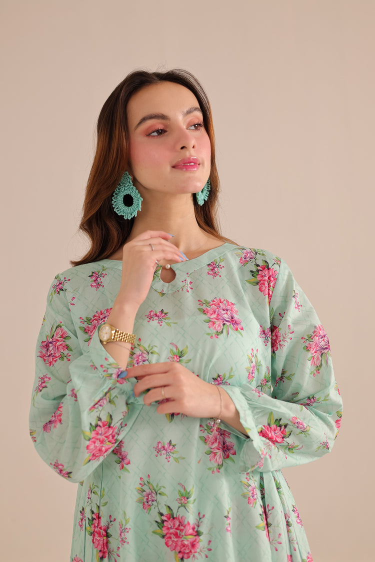 2 PC SUMMER LAWN DRESS - PRT1065
