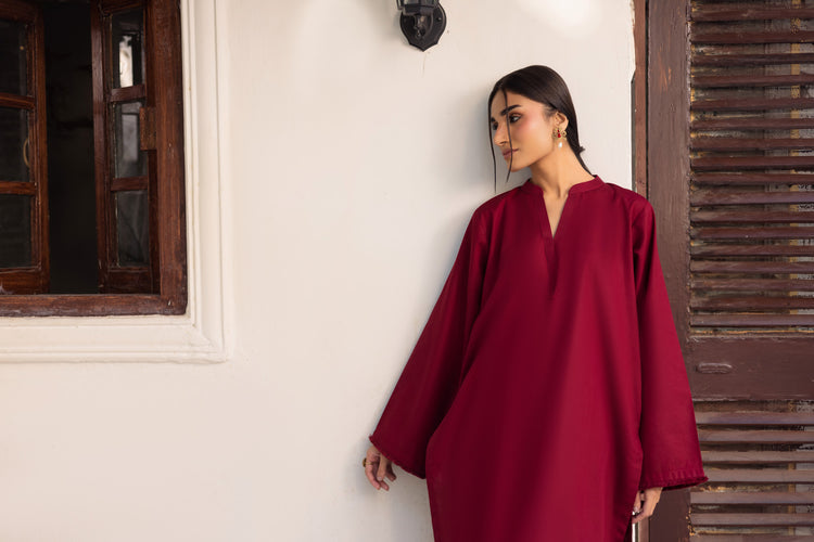 2 PC HEARTS EMBROIDERED LAWN MSK 05 - MAROON