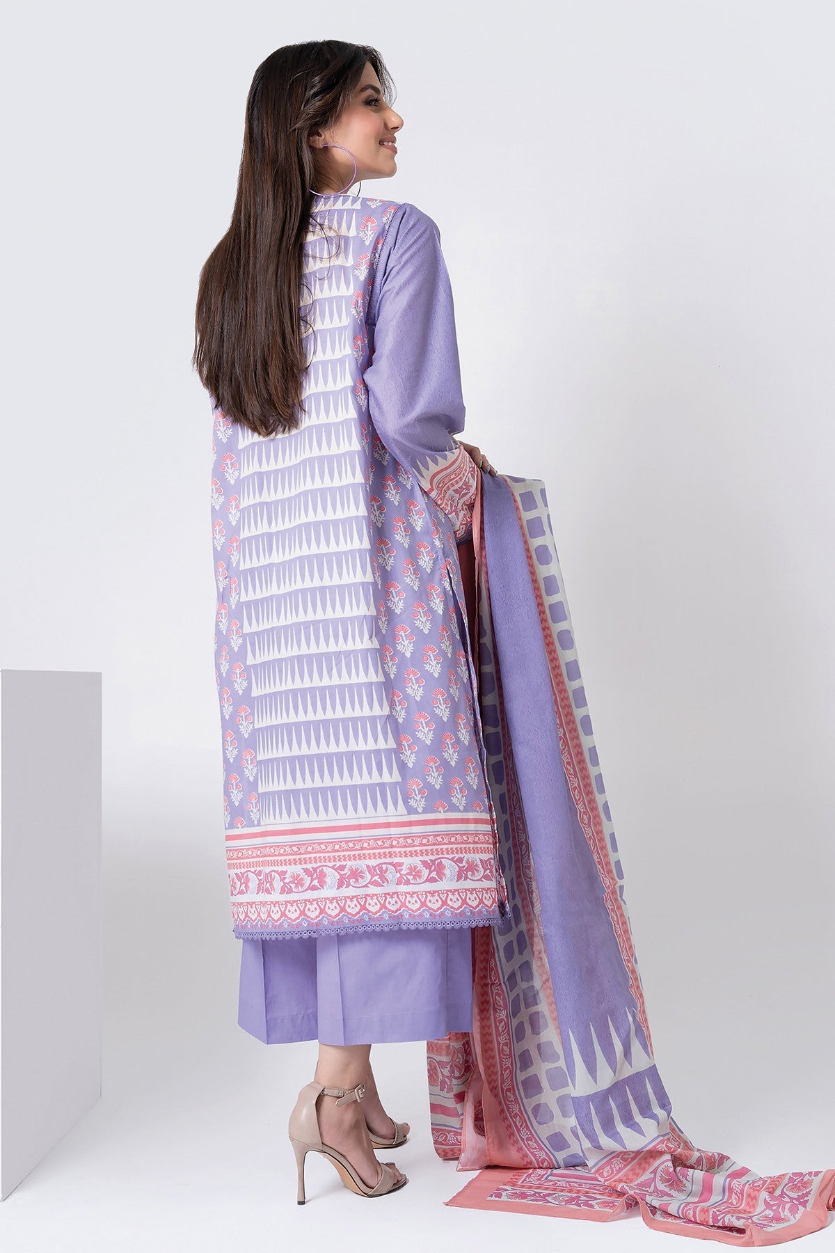 KHAADI PRINTED CAMBRIC LAWN SUIT | A L ALA22305 PURPLE