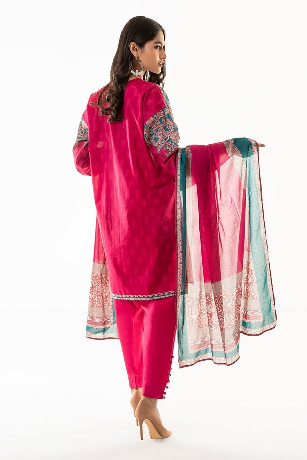 KHAADI PRINTED CAMBRIC LAWN SUIT | A L ALA22353 PINK